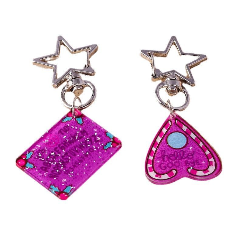 Wholesale Cartoon Pink Love Acrylic Keychain